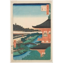 Estampe japonaise "Zōjōji Pagoda and Akabane (Zōjōjitō Akabane)" par Utagawa Hiroshige, 歌川広重 (Utagawa Hiroshige I 歌川 広重)