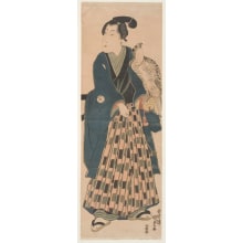 Utagawa Kunisada, 歌川国貞 (Utagawa Kunisada I 歌川 国貞)创作的日本版画《Young Man with Falcon》