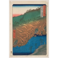Utagawa Hiroshige, 歌川広重 (Utagawa Hiroshige I 歌川 広重)による浮世絵「Buzen Province: the Tunnel to the Rakan Monastery」