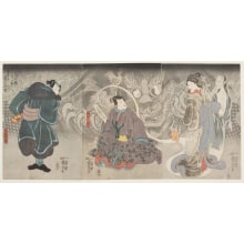 Japanese Print "Cat-witch of Okabe from the play "The 53 Stations of the Tokaido" (go-ju-san-tsugi)" by Utagawa Kuniyoshi, 歌川国芳 (Utagawa Kuniyoshi 歌川 国芳)