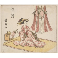 Estampe japonaise "Shichi Gatsu. The Seventh Month" par Utagawa Toyokuni I, 歌川豊国 (Utagawa Toyokuni I 歌川 豊国)