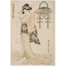 Estampe japonaise "A Geisha Reading A Letter" par Kikugawa Eizan, 菊川英山 (Kikukawa Eizan 菊川 英山)