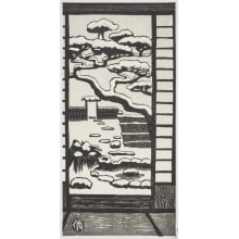 Estampe japonaise "View of Garden in Winter" par Okuyama Gihachiro