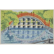 Japanischer Druck "Sumiyoshi Shrine" von Tokuriki Tomikichiro, 徳力富吉郎 (Tokuriki Tomikichiro)