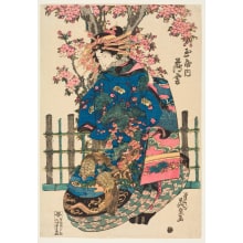 Estampe japonaise "The Courtesan Sukekumo from Tamaya House" par Keisai Eisen, 渓斉英泉 (Keisai Eisen 渓斎 英泉)