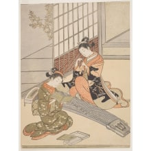 Japanischer Druck "Kotoji No Rakugan" von Suzuki Harunobu, 鈴木春信 (Suzuki Harunobu 鈴木 春信)