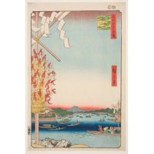 Estampe japonaise "Asakusa River, Great Riverbank, Miyato River (Asakusagawa Ōkawabata Miyatogawa)" par Utagawa Hiroshige, 歌川広重 (Utagawa Hiroshige I 歌川 広重)