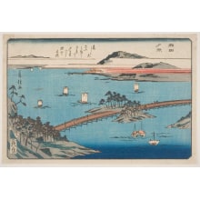Estampe japonaise "The Evening Glow At Seta" par Utagawa Fusatane, 歌川房種 (Isshosai Fusatane)