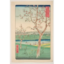 Japanese Print "The Outskirts of Koshigaya in Musashi Province (Musashi Koshigaya zai)" by Utagawa Hiroshige, 歌川広重 (Utagawa Hiroshige I 歌川 広重)