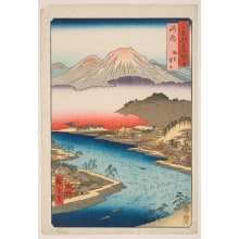 Japanese Print "Kawachi Province: Mount Otoko in Hirakata" by Utagawa Hiroshige, 歌川広重 (Utagawa Hiroshige I 歌川 広重)