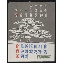 Estampe japonaise "February - Calendar 1978" par Takeshi Nishijima