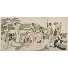 Estampe japonaise "Hawking Near Mt. Fuji" par Kitagawa Utamaro, 喜多川歌麿 (Kitagawa Utamaro I 喜多川 歌麿)