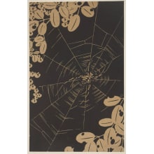 Jakuchu, 伊藤若冲 (Ito Jakuchu)创作的日本版画《Bush Clover (Hagi) and a Spider in its Web》