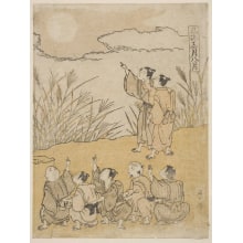 Japanese Print "Tsukimi, the Moon-Viewing Month" by Ishikawa Toyomasa, 石川豊雅 (Ishikawa Toyomasa)