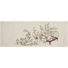 Estampe japonaise "The Flowering Branches Surimono" par Ryuryukyo Shinsai, 柳々居辰斎 (Ryuryukyo Shinsai)