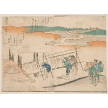 Totoya Hokkei, 魚屋北渓 (Totoya Hokkei)による浮世絵「Asukagawa Miwa-No-Ichi」
