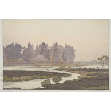 Japanese Print "Morinji in Spring" by Yoshida Toshi, 吉田遠志 (Toshi Yoshida)