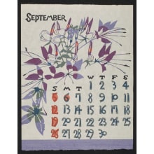 Estampe japonaise "September, 1976 – Cleome" par Nishijima, Takeshi