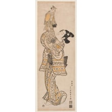 Japanischer Druck "The Kabuki Actor Sanogawa Ichimatsu I as a Puppeteer" von Ishikawa Toyonobu, 石川豊信 (Ishikawa Toyonobu 石川 豊信)