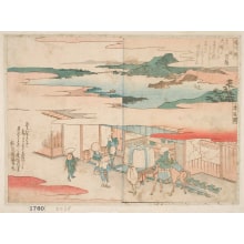 Totoya Hokkei, 魚屋北渓 (Totoya Hokkei)による浮世絵「Lake Hato and the Osaka Seki」