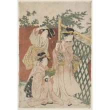 Estampe japonaise "Mitate-E Ushikawa Ni Joruri-Hime" par Utagawa Toyokuni I, 歌川豊国 (Utagawa Toyokuni I 歌川 豊国)