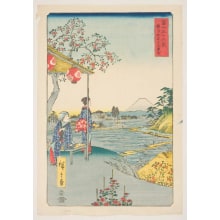 Japanese Print "Fuji-View Teahouse at Zōshigaya (Zōshigaya Fujimi chaya)" by Utagawa Hiroshige, 歌川広重 (Utagawa Hiroshige I 歌川 広重)