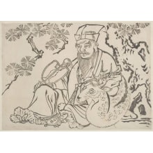 Estampe japonaise "Jurojin" par Unknown, 無款