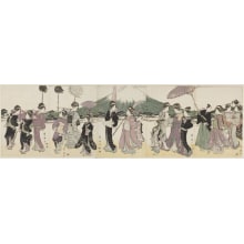 Estampe japonaise "Mitate-E Daimyo Gyoretsu" par Utagawa Toyokuni I, 歌川豊国 (Utagawa Toyokuni I 歌川 豊国)