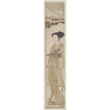 Japanese Print "Hawking Near Mt. Fuji" by Isoda Koryusai, 磯田湖龍齋 (Isoda Koryūsai 磯田 湖龍齋)