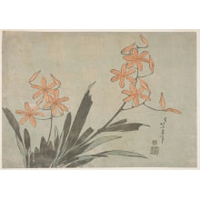 Estampe japonaise "Blackberry Lilies" par Katsushika Hokusai, 葛飾北斎 (Katsushika Hokusai 葛飾 北斎)