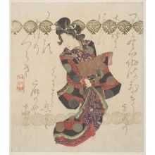 Estampe japonaise "A Standing Figure of an Oiran" par Unknown, 無款