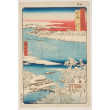Japanese Print "Musashi Province: the Sumida River, Snowy Morning" by Utagawa Hiroshige, 歌川広重 (Utagawa Hiroshige I 歌川 広重)