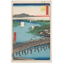 Japanese Print "Senju Great Bridge (Senju no Ōhashi)" by Utagawa Hiroshige, 歌川広重 (Utagawa Hiroshige I 歌川 広重)