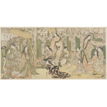Japanese Print "Picture Of The Pleasures Of The Taiko And His Five Wives At Rakuto" by Kitagawa Utamaro, 喜多川歌麿 (Kitagawa Utamaro I 喜多川 歌麿)
