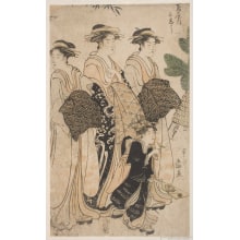 Japanischer Druck "New Year'S Day In The Yoshiwara" von Gokyo