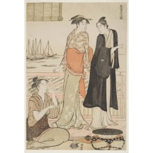 Japanischer Druck "The Sixth Month, A Teahouse at Shinagawa" von Torii Kiyonaga, 鳥居清長 (Kiyonaga, Torii)