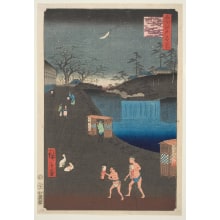 Utagawa Hiroshige, 歌川広重 (Utagawa Hiroshige I 歌川 広重)创作的日本版画《Aoi Slope, Outside Toranomon Gate (Toranomon Soto Aoizaka)》