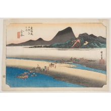 Japanese Print "Kanaya: The Far Bank of the Oi River" by Utagawa Hiroshige, 歌川広重 (Utagawa Hiroshige I 歌川 広重)
