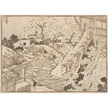 Katsushika Hokusai, 葛飾北斎 (Katsushika Hokusai 葛飾 北斎, Kobayashi Eitaku)创作的日本版画《Fuji through Flowers (Kakan no Fuji)》