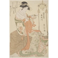 Estampe japonaise "The Courtesan Kisegawa of the Matsubaya" par Utagawa Toyokuni I, 歌川豊国 (Utagawa Toyokuni I 歌川 豊国)