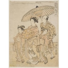 Estampe japonaise "The Oiran Shizuka" par Isoda Koryusai, 磯田湖龍齋 (Isoda Koryūsai 磯田 湖龍齋)