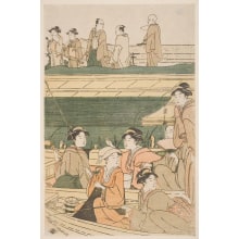 Hosoda Eishi, 細田栄之 (Eishi, Hosoda)创作的日本版画《Boating Parties On The Sumida River》