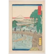 Japanese Print "Ichikoku Bridge in the Eastern Capital (Tōto Ichikokubashi)" by Utagawa Hiroshige, 歌川広重 (Utagawa Hiroshige I 歌川 広重)