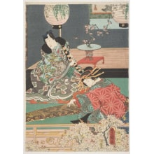 Estampe japonaise "Flowers" par Utagawa Kunisada, 歌川国貞 (Utagawa Kunisada I 歌川 国貞)
