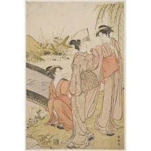 Estampe japonaise "An Outing by a River" par Katsukawa Shuncho, 勝川春潮 (Katsukawa Shunchō 勝川 春潮)