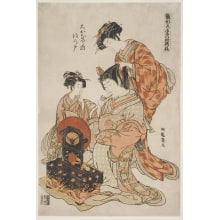 Estampe japonaise "The Courtesan Suminoto of the Okanaya" par Isoda Koryusai, 磯田湖龍齋 (Isoda Koryūsai 磯田 湖龍齋)