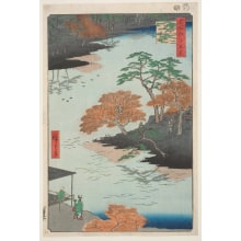 Japanischer Druck "Inside Akiba Shrine at Ukeji (Ukeji Akiba no Keidai)" von Utagawa Hiroshige, 歌川広重 (Utagawa Hiroshige I 歌川 広重)