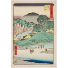 Estampe japonaise "No. 27, Kakegawa: Crossing the Forty-eight Rapids on the Akiba Road" par Utagawa Hiroshige, 歌川広重 (Utagawa Hiroshige I 歌川 広重)