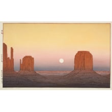 Estampe japonaise "Monument Valley" par Yoshida Toshi, 吉田遠志 (Toshi Yoshida)