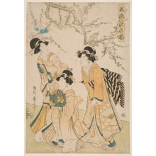 Kikugawa Eizan, 菊川英山 (Kikukawa Eizan 菊川 英山)による浮世絵「Fanciful Eaves-Edge Plum Blossoms」